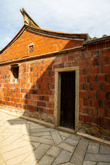 Historical red brick houses in South Fujian, China