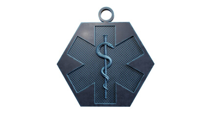 Star of Life Emergency Medical Services EMS symbol 3d Rendering PNG isolated transparent background
 - obrazy, fototapety, plakaty