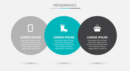 Set Fishing boots, Carabiner and Case or box for fishing equipment. Business infographic template. Vector