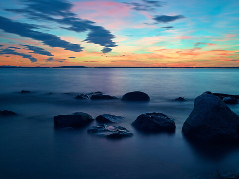 Panoramic view of sea, Chieming, Bavaria, Germany