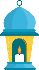 arabic islamic ramadan vector flat candle lantern lamp illustration