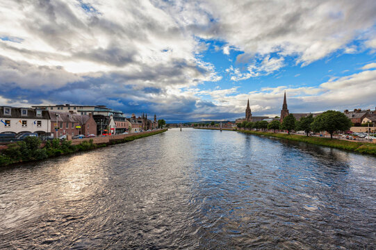 Scenic view of Inverness City and the River Ness, Scotland