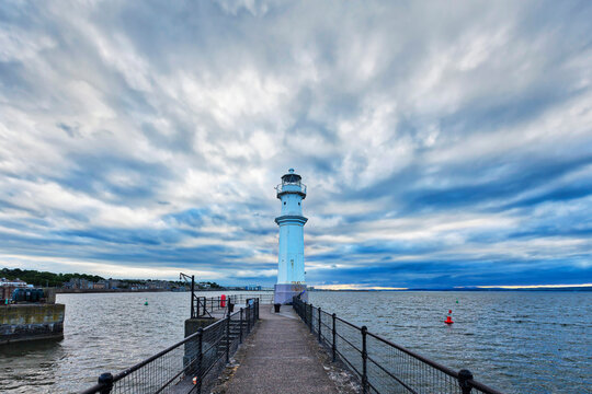 Lighthouse at the Newhaven Harbor, Edinburgh, Scotland