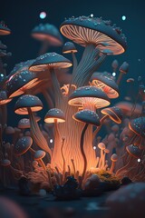 landscape with a mushroom