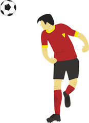 Football player heading ball transparent background