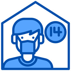 stay at home blue outline icon