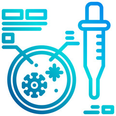 Petri dish gradient line icon