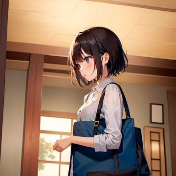 ドアをノックするかどうか迷っている少女