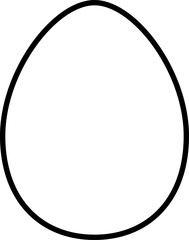 Simple egg-shaped line drawing illustration, icon