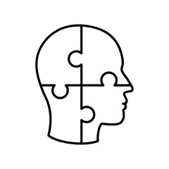 head puzzle outline icon
