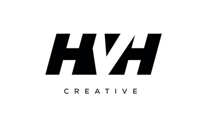 HVH letters negative space logo design. creative typography monogram vector