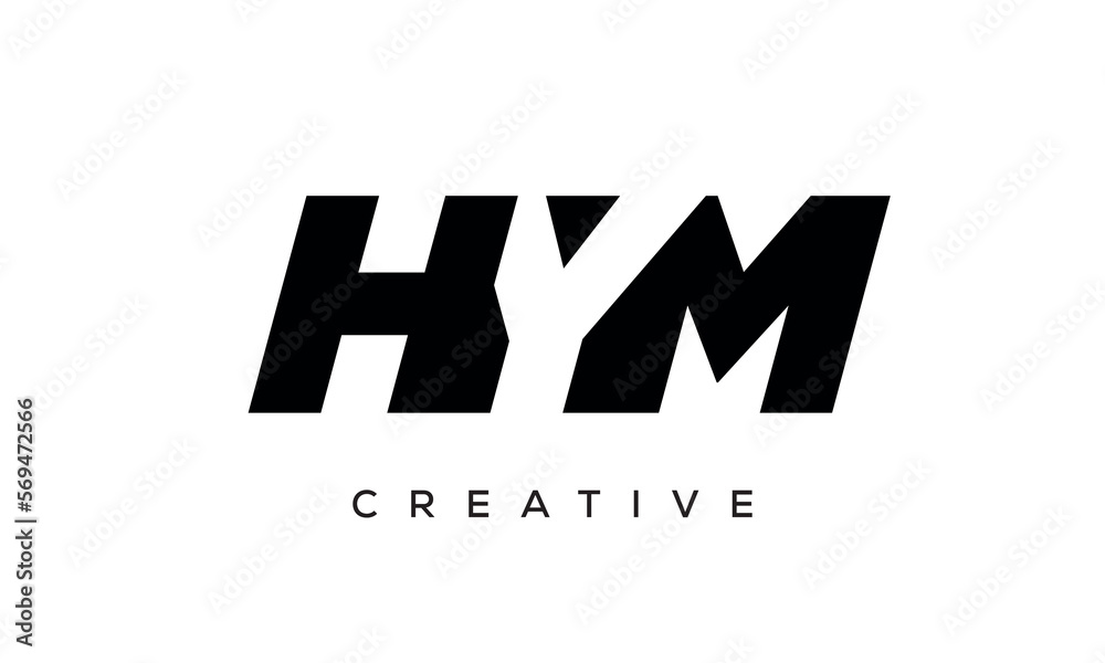 Wall mural hym letters negative space logo design. creative typography monogram vector