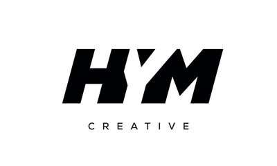 HYM letters negative space logo design. creative typography monogram vector
