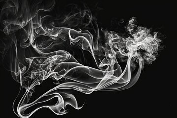 White smoke with black background smoke. Smoke concept.