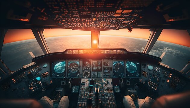 airplane cockpit, generative ai