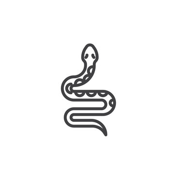 Snake pet line icon