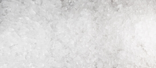 Obraz premium Crushed Ice on white Background - Panorama