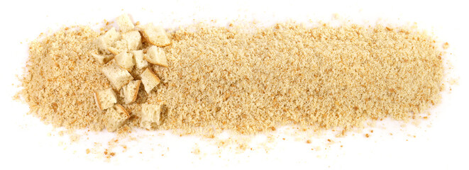 Breadcrumbs isolated on white Background - Panorama.