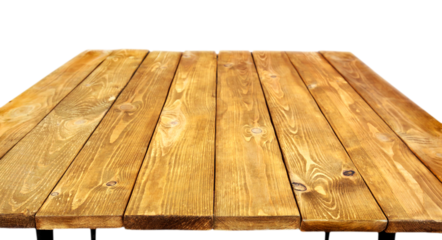 Old  wooden table on transparent background