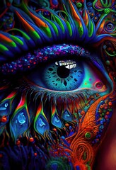 A Pop of Color in the Iris. Generative ai