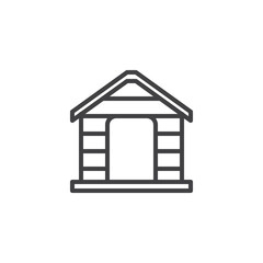 Dog house line icon