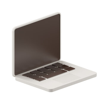 3d render of laptop in the minimal style.