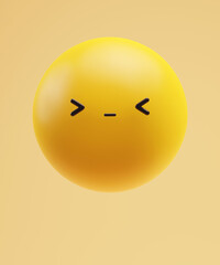 Doubt emoticon with a funny kawaii face with angle eyes