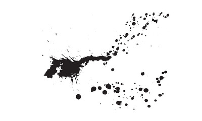 Abstract ink Black Splash Background black watercolor splash isolated on white	
