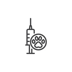 Pet vaccine line icon