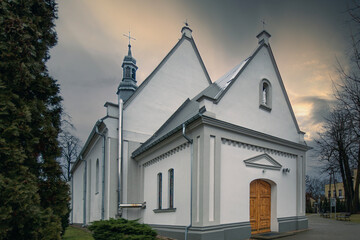 Fototapeta premium Historic small church in Marzenin village, Poland.