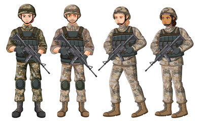 Soldier cartoon character isolated