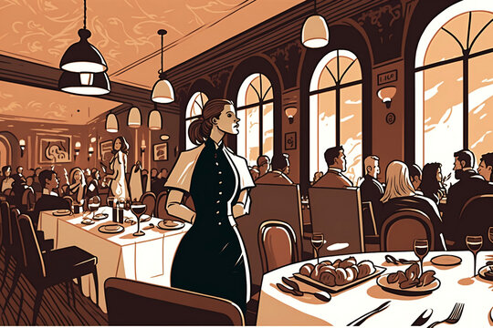 Serveuse dans un restaurant
