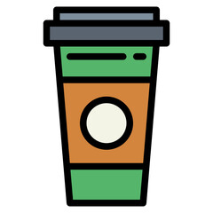 coffee cup filled outline icon style