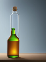 Glass Water Bottle. Generative AI