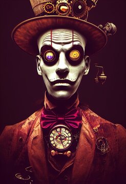 The Amusing Aviator of the Aerial Adventures - Steampunk Character. Generative AI