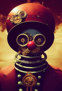 The Droll Daredevil of the Driving Gears - Steampunk Character. Generative AI