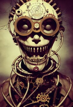 The Rollicking Rascal of the Rotors - Steampunk Character. Generative AI