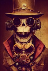 The Steam-Powered Solider of the Squadrons - Steampunk Character. Generative AI