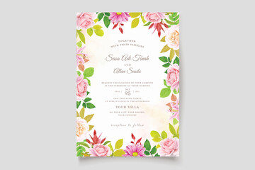 floral ornament wedding card design