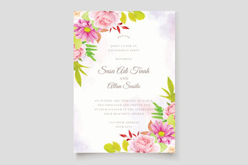 floral ornament wedding card design