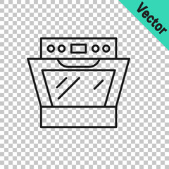 Black line Oven icon isolated on transparent background. Stove gas oven sign. Vector