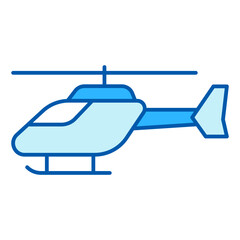 Light-engine pleasure helicopter on skis - icon, illustration on white background, similar style