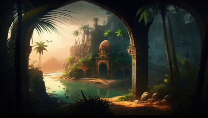 Ramadhan Kareem Background Mosquee, Generative AI