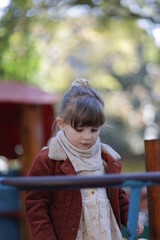 child playing on the playground in varna bulgaria 