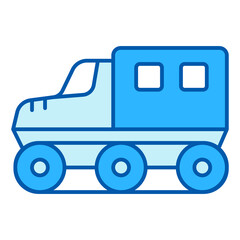 All-terrain vehicle on caterpillar tracks - icon, illustration on white background, similar style