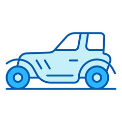 Retro sports car - icon, illustration on white background, similar style