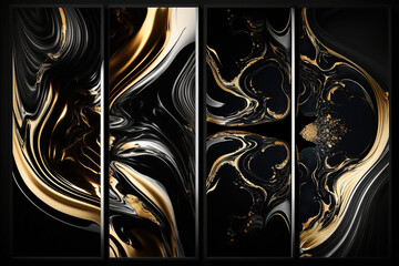 modern Amazing Stylish white gold wavey posters, wallpapers, frames  home interior, bedroom , salon , living room... Multiple wallpapers "Generative Ai" 