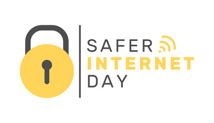 Safer Internet Day Poster. Vector illustration in flat style