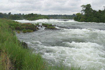 Rapids in the mighty river Nile in Uganda, Africa
