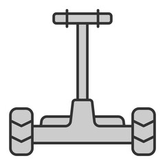 Gyroscooter with handle - icon, illustration on white background, grey style